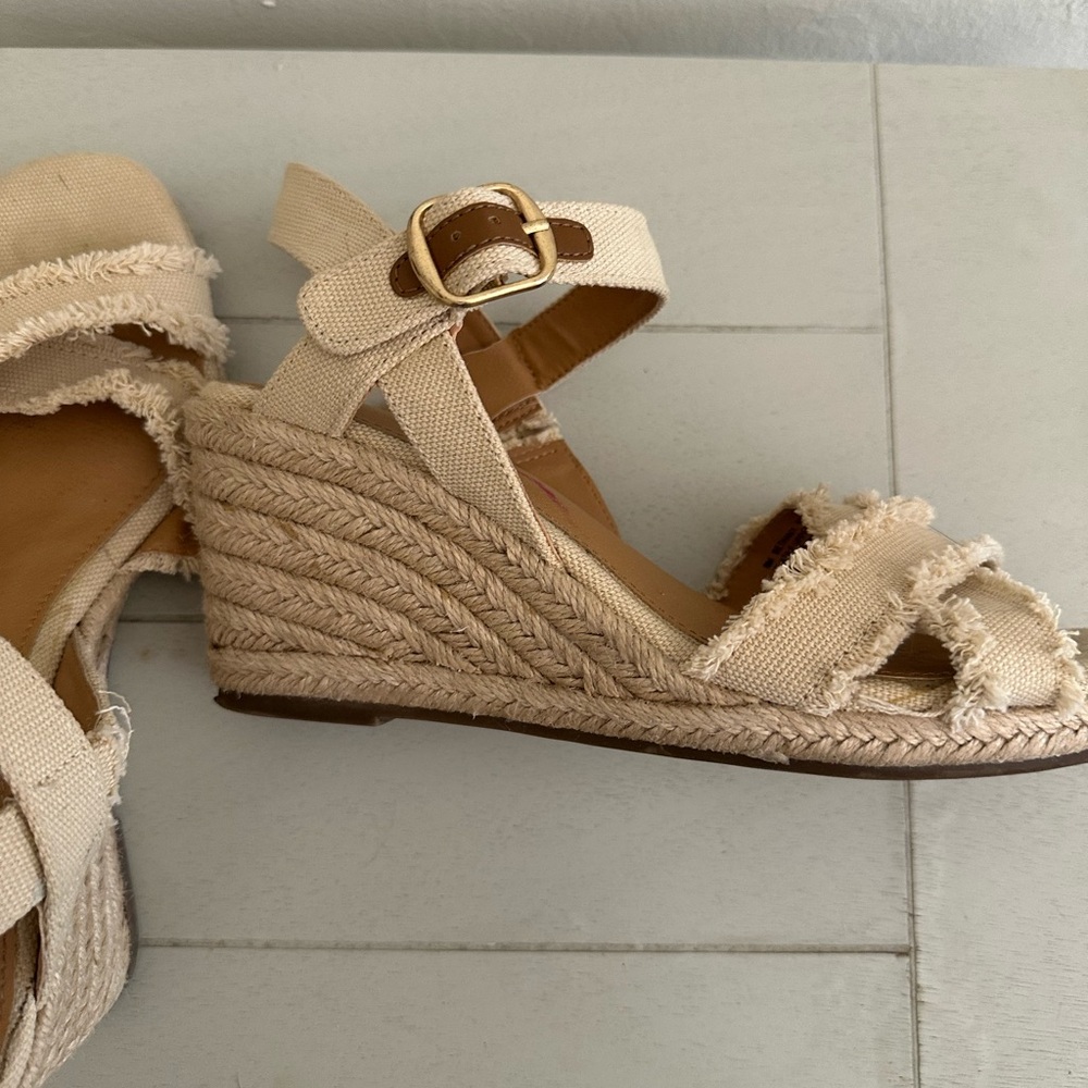 Tommy Bahama Tan Espadrille Wedges